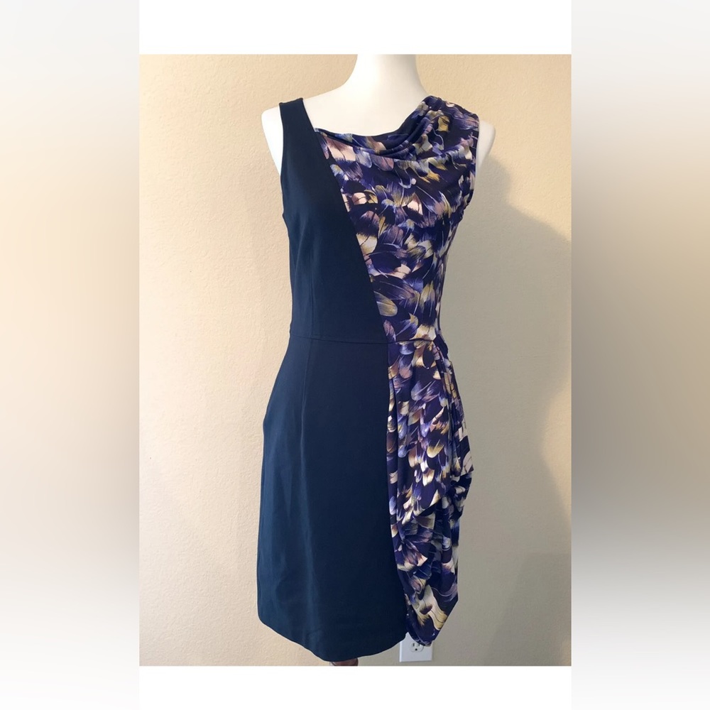 BCBGMaxAzria  Knee Length Feather Print  Cocktail Dress